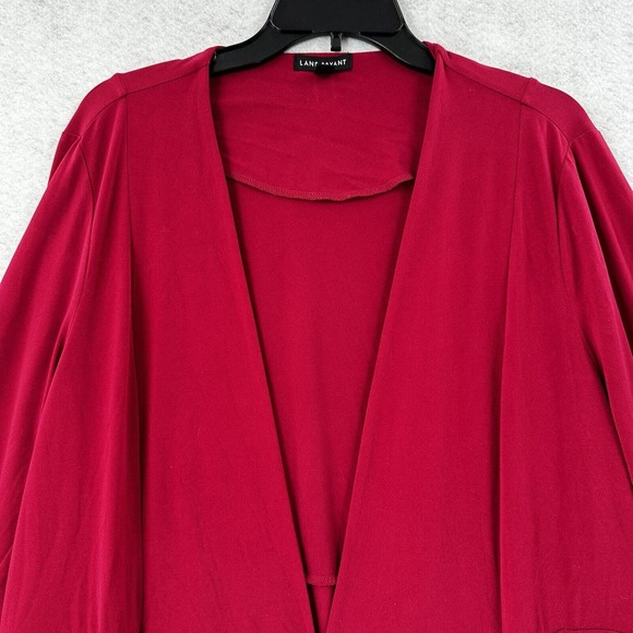 LANE BRYANT‎ Cardigan Cover Up Womens 18/20 Red Open Front Stretchy Blouse Top - Picture 3 of 15